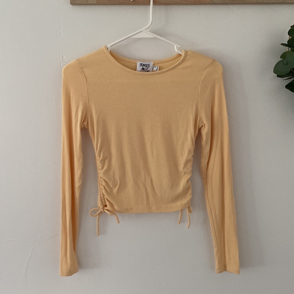 Princess Polly Yellow Ripped Ruched Top - Picture 5 of 10